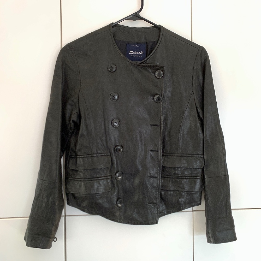 MADEWELL Leather Military Short Jacket szS EUC